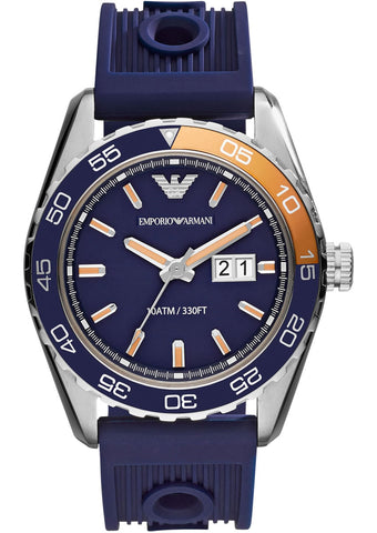 Emporio Armani AR6045 Blue dial Blue Rubber strap Watch