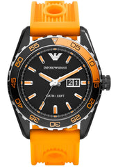 Emporio Armani AR6046 Black dial Orange Rubber strap Watch