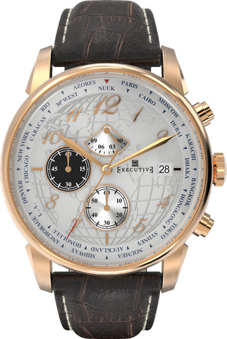 EXECUTIVE EX-1001-02 Club 42mm Black dial classic chronograph watch 😉