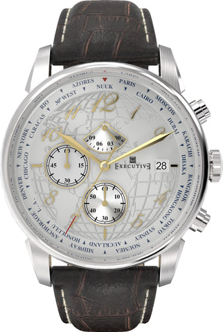 EXECUTIVE EX-1001-05 Club 42mm Black dial classic chronograph watch 😉