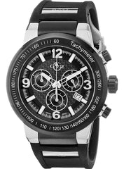 GV2 8203 by Gevril Novara Mens Chronograph Swiss Quartz Black Silicone Strap Watch