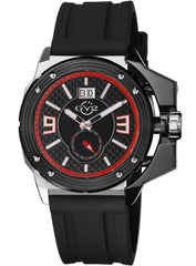 GV2 9400 by Gevril Grande Mens BIG Date Swiss Quartz Black Silicone Strap Watch