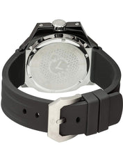 GV2 9404 by Gevril Grande Mens BIG Date Swiss Quartz Black Silicone Strap Watch