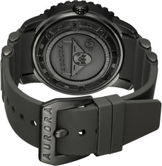 GEVRIL 9700 AURORA Black dial 45mm  Silicon Strap Swiss Watch