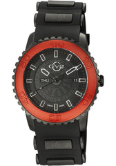 GEVRIL 9704 ORANGE AURORA Black dial 45mm Silicon Strap Swiss Watch