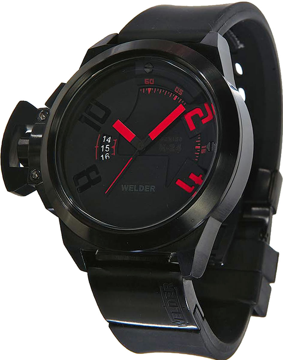 WELDER K24-3103 Black dial Black Leather strap Watch