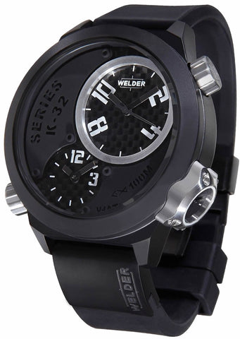 WELDER K32-9202 Triple Time Zone Black dial Black Rubber strap Watch
