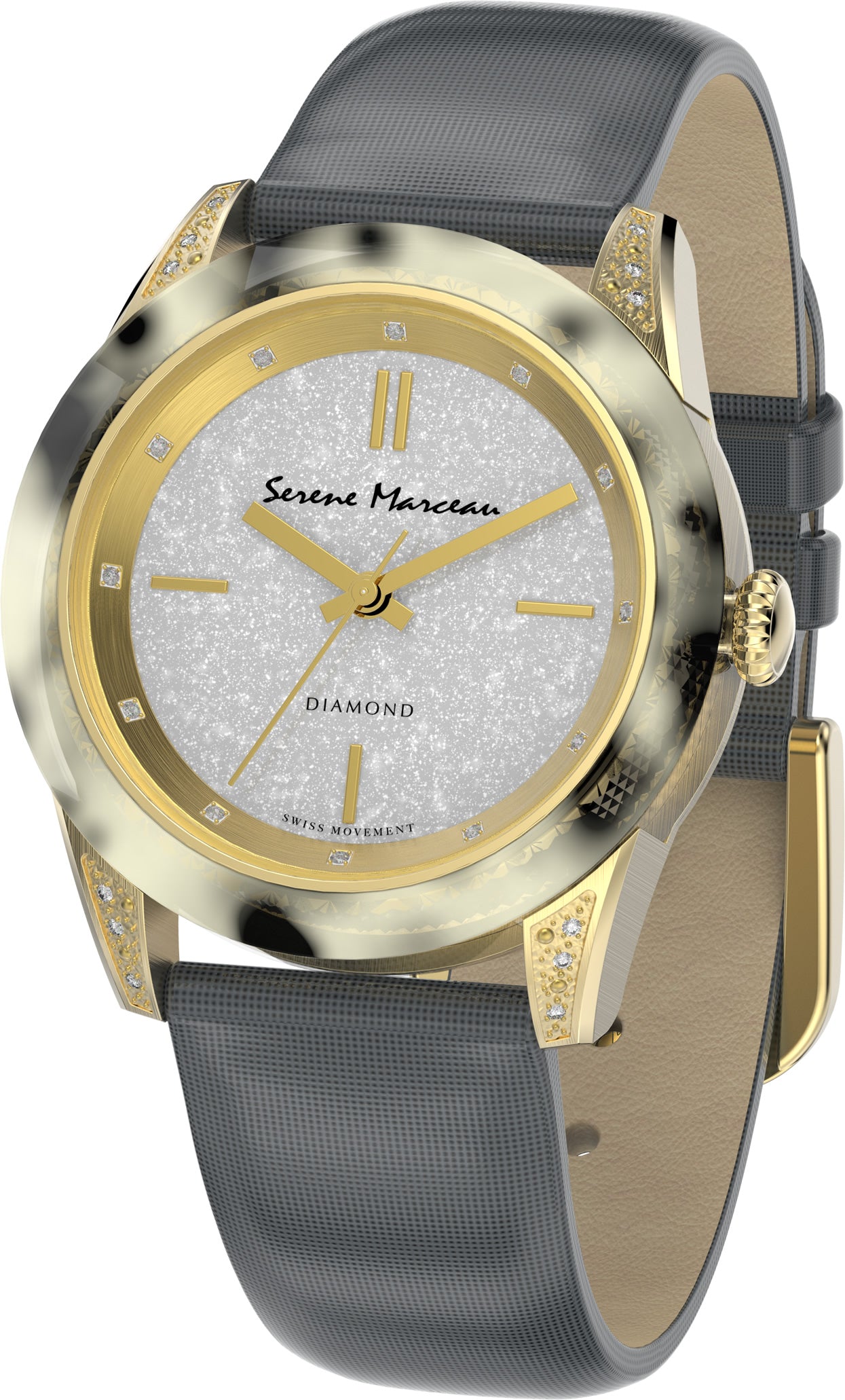 SERENE MARCEAU S002.08 PIGALLE 38mm Silver-tone dial Ladies Diamond watch 😉