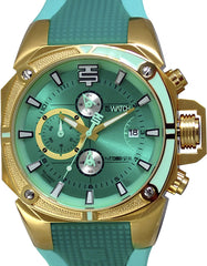 TECHNOSPORT TS-100-R16 48mm Green and Aquamarine dial Gold-tone Chronograph watch 😉