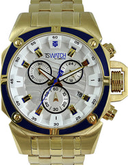 TECHNOSPORT TS-101-9 44mm Stainless Steel Gold-tone and Blue Chronograph watch 😉