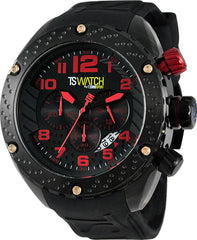 TECHNOSPORT TS-200-3 50mm Stainless Steel Black and Red Chronograph watch 😉