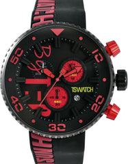 TECHNOSPORT TS-300-13 44mm Black and Dark Pink dial Chronograph watch 😉