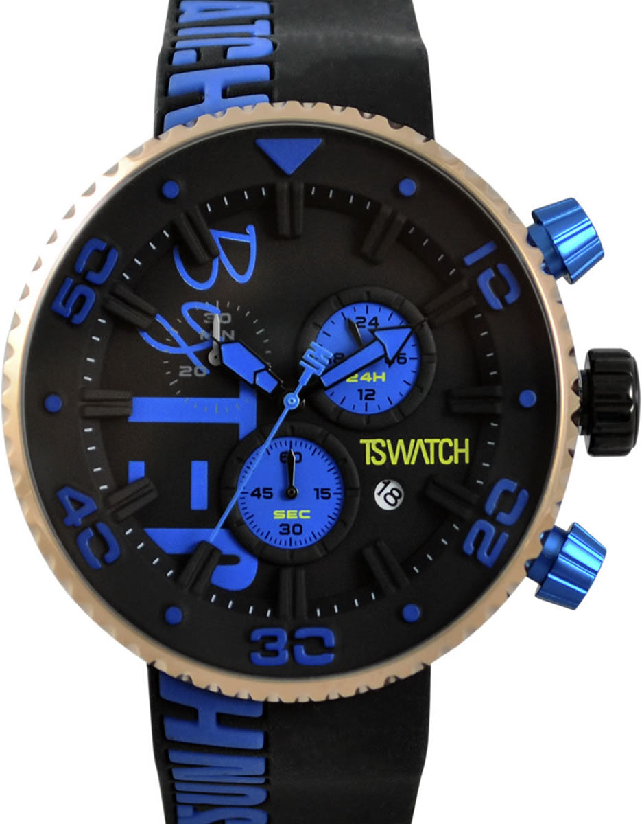 TECHNOSPORT TS-300-7 44mm Black and Blue dial Chronograph watch 😉