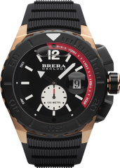 BRERA ACQUA DIVER BRAQS4803 Black Dial Black Rubber strap Watch