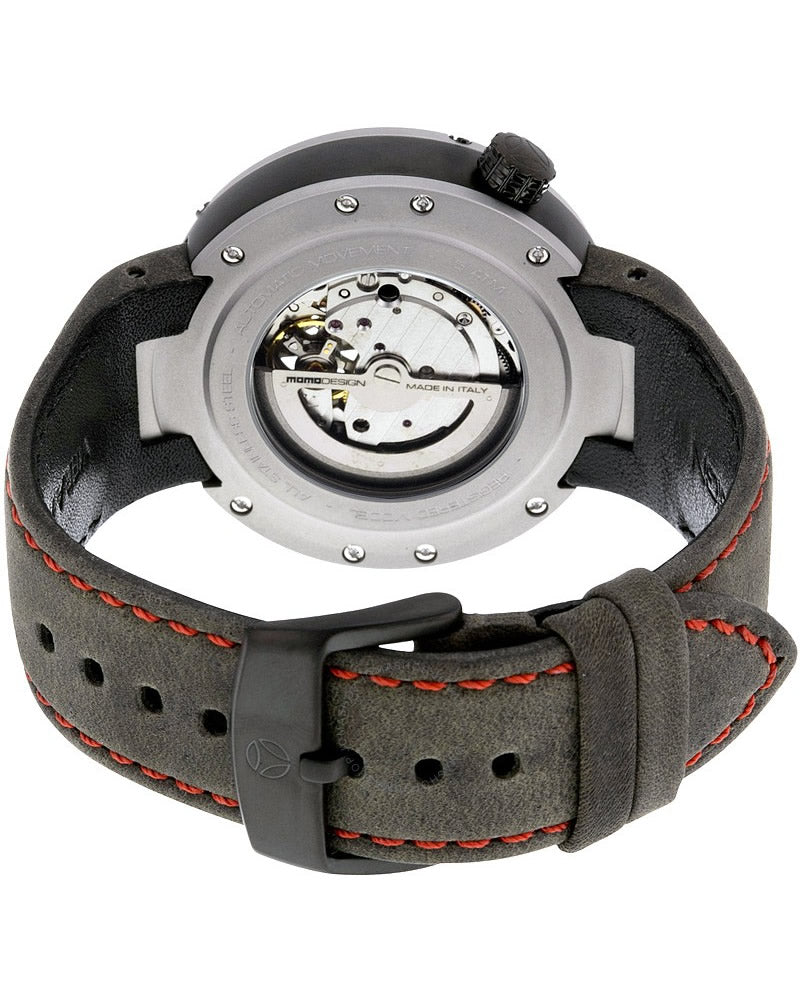 MOMO DESIGN MD1011BS-20 EVO AUTOMATIC WATCH GRAY DIAL BROWN LEATHER